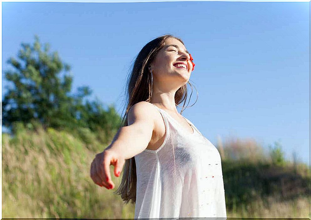 A woman who enjoys the wind