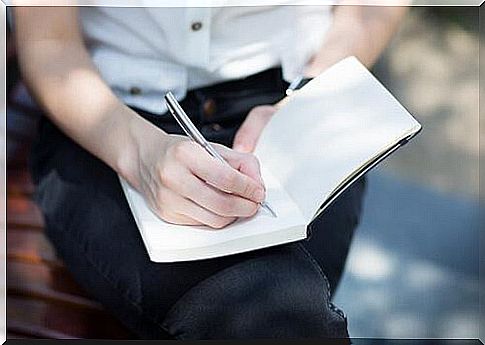 Woman keeps diary