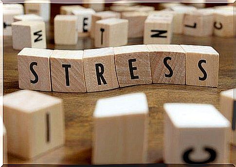 Blocks spell out the word stress