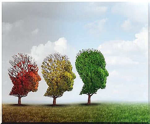 Three trees in the shape of heads