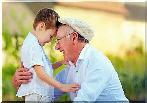 Grandpa playing with grandchild