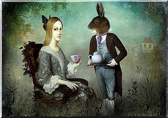 Woman Being Served By A Rabbit Thinking I Want To Change My Life