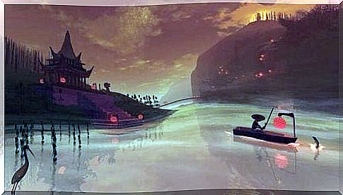 forest spirit boat in the night