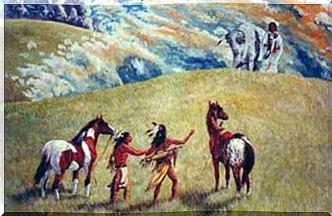 Indians with horses