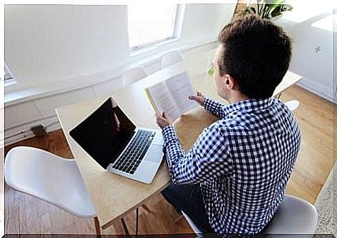 Man reading a book